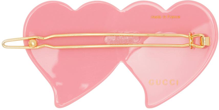 Pink GG Heart Hair Clip商品第2张图片规格展示