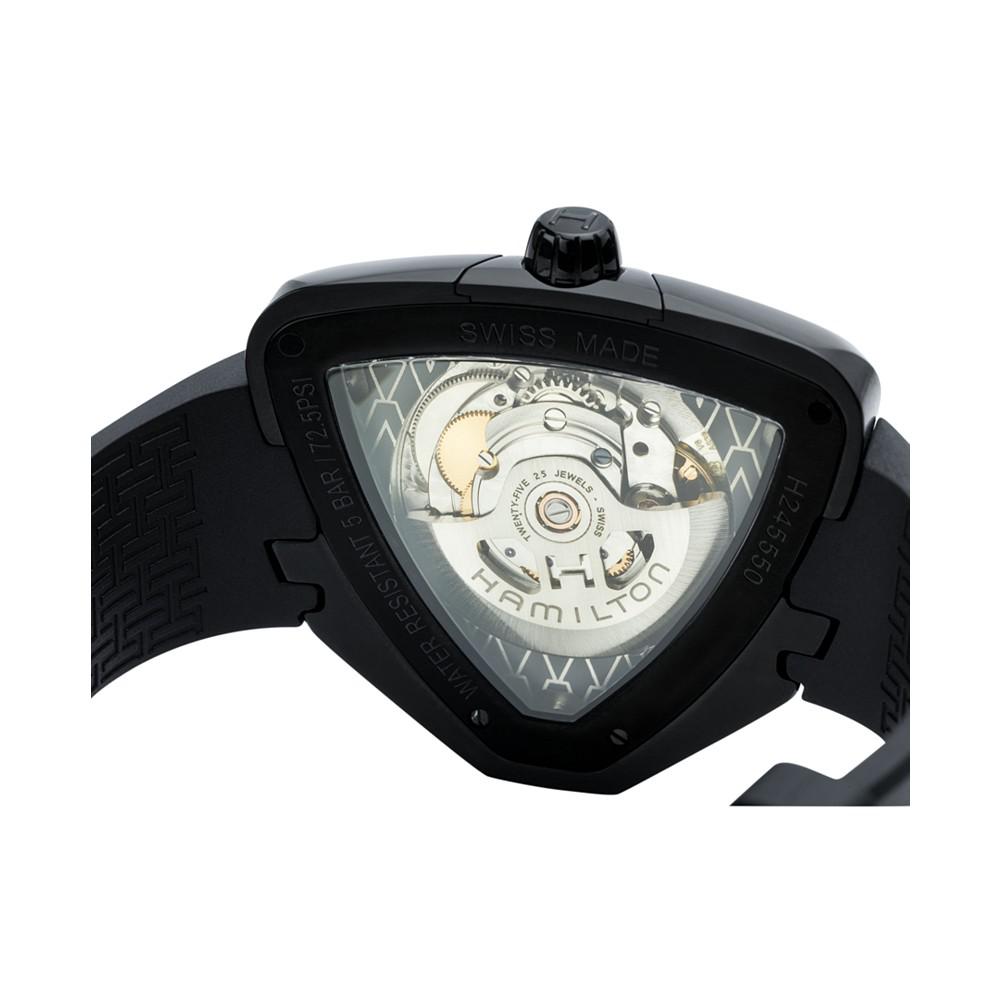 Unisex Swiss Automatic Ventura Elvis80 Black Rubber Strap Watch 43x45mm H24585331商品第3张图片规格展示