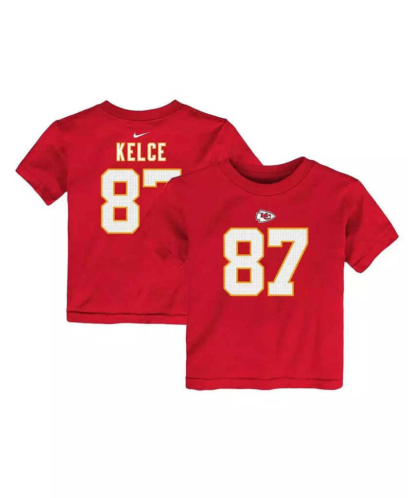 商品NIKE|Toddler Boys and Girls Travis Kelce Red Kansas City Chiefs Player Name and Number T-shirt,价格¥198,第1张图片