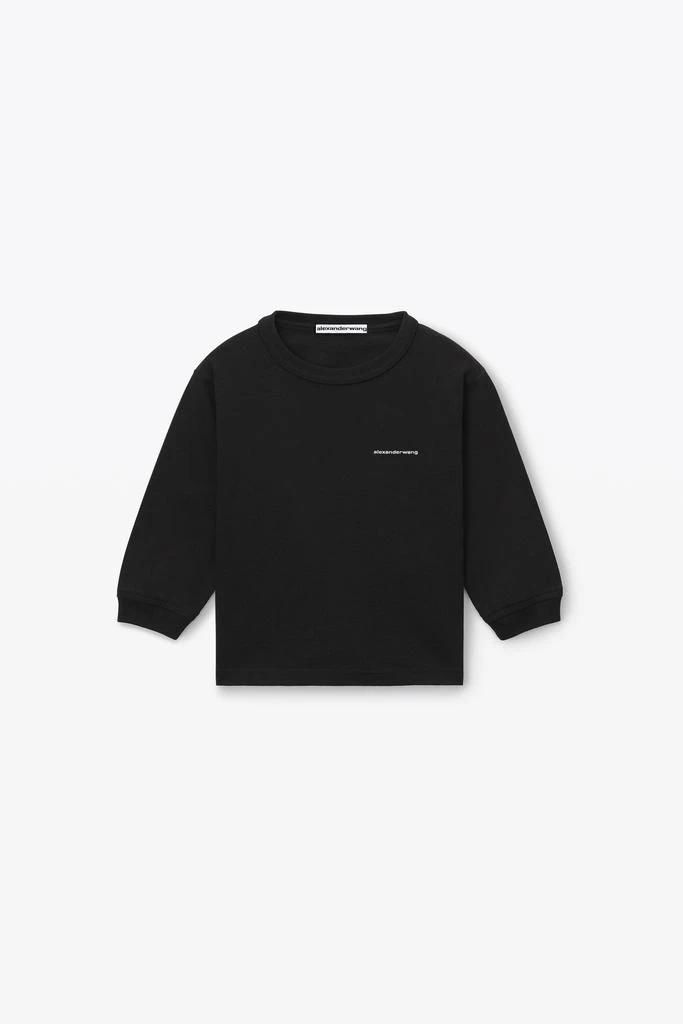 商品Alexander Wang|KIDS LOGO LONG SLEEVE TEE IN ESSENTIAL JERSEY,价格¥378,第2张图片详细描述