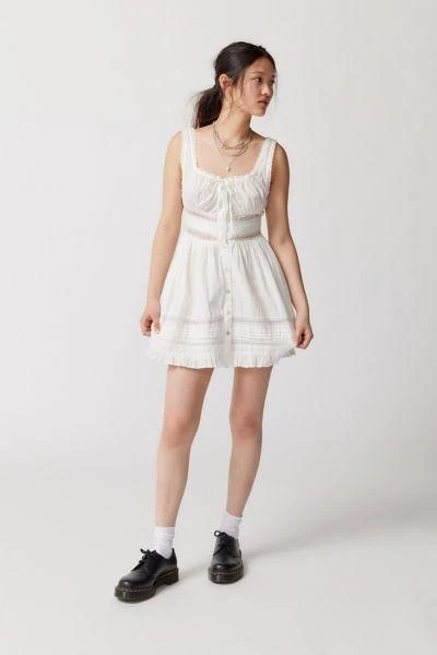 商品Urban Outfitters|UO Angelina Lace-Inset Mini Dress,价格¥153,第2张图片详细描述