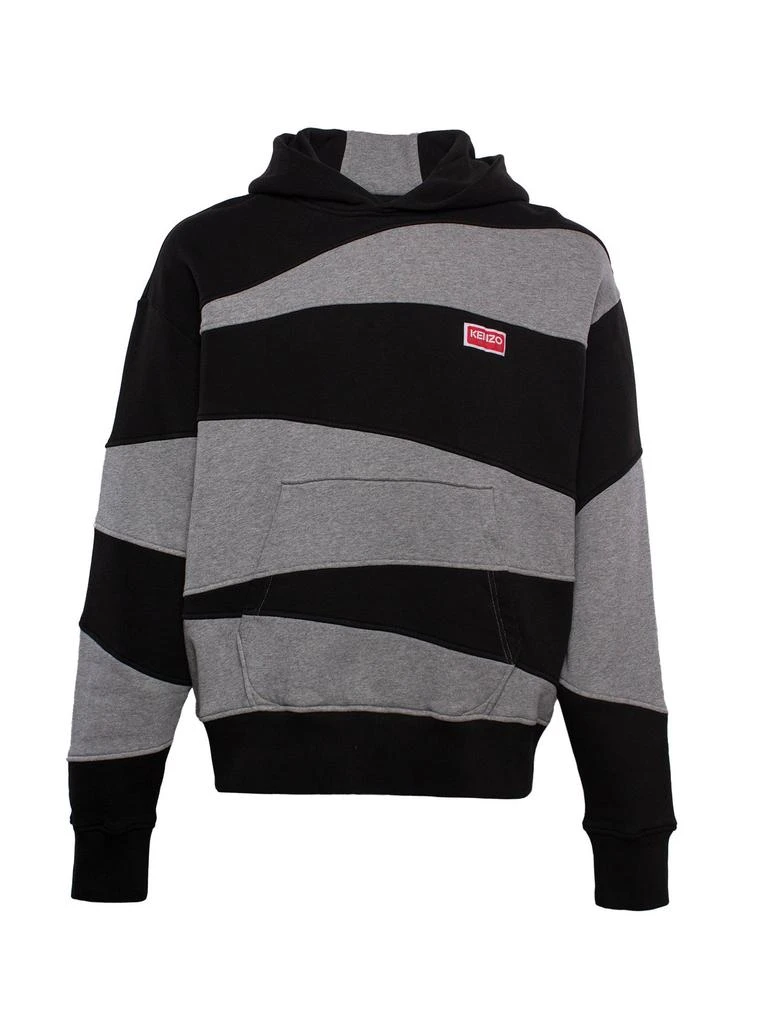 商品Kenzo|Kenzo Logo-Patch Panelled Hoodie,价格¥3457,第1张图片