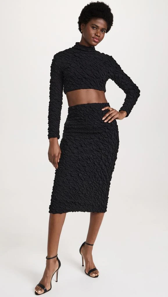 商品Dur Doux|Puckered Knit Long Sleeve Crop Top,价格¥929,第4张图片详细描述