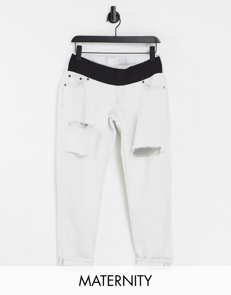 商品Topshop|Topshop Maternity under bump Mom jean in bleach wash,价格¥156,第1张图片