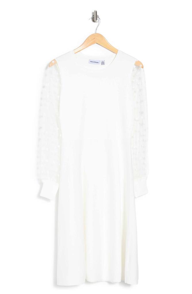 商品Nina Leonard|Organza Dot Sleeve Fit and Flare Dress,价格¥222,第5张图片详细描述