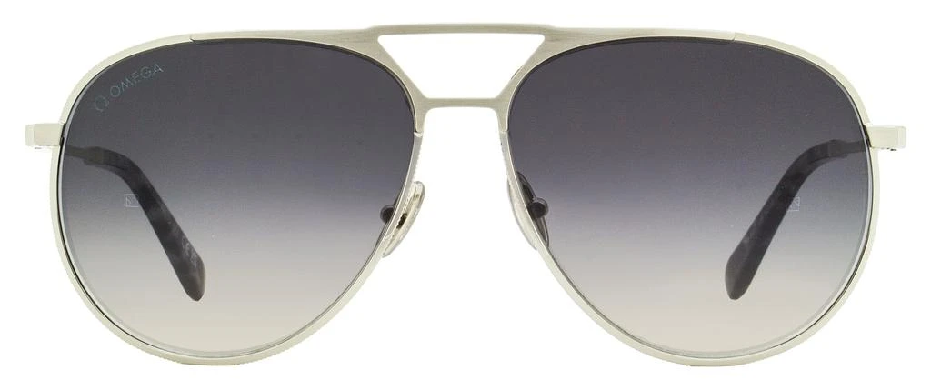 商品Omega|Omega Men's Pilot Sunglasses OM0037 16B Palladium/Gray Havana 61mm,价格¥1343,第1张图片详细描述