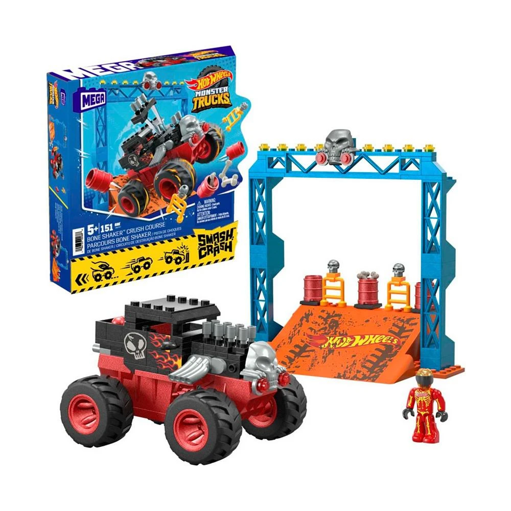 商品Hot Wheels|Mega Bone Shaker Crush Course Monster Truck Building Toy with 1 Figure 151 Pieces,价格¥166,第1张图片
