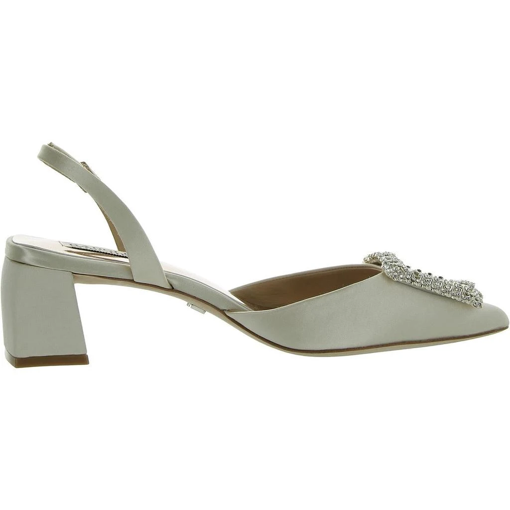 商品Badgley Mischka|EMMIE Womens Satin poi Slingback Heels,价格¥1008,第2张图片详细描述