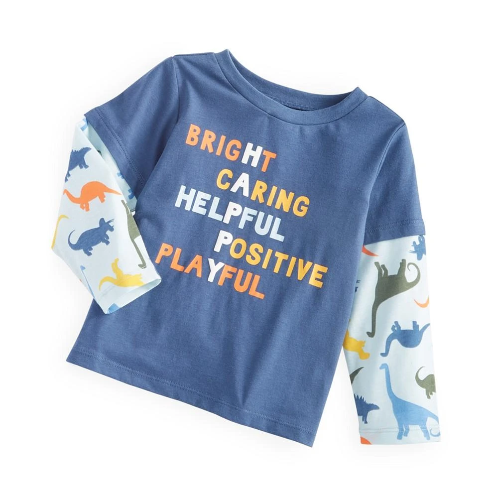 商品First Impressions|Baby Boys Long Sleeve Feeling Happy T-Shirt, Created for Macy's,价格¥75,第1张图片