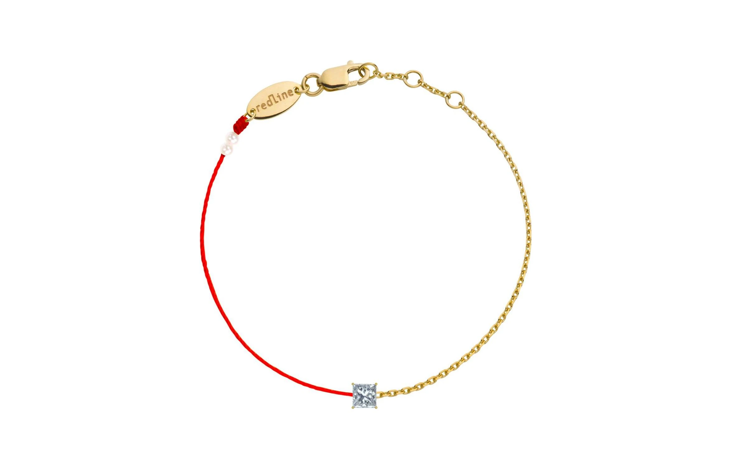 商品[国内直发] Redline|时尚编织绳 18k黄 金镶嵌钻石 手链 女款,价格¥6588,第1张图片