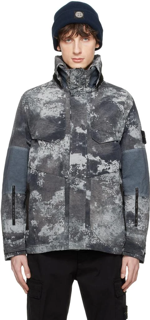 商品Stone Island|Gray Dissolving Grid Jacket,价格¥10075,第1张图片