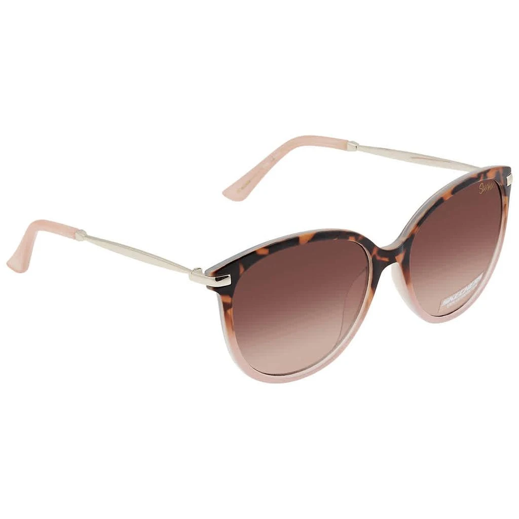 商品SKECHERS|Skechers Gradient Brown Round Ladies Sunglasses SE6032 55F 57,价格¥112,第1张图片