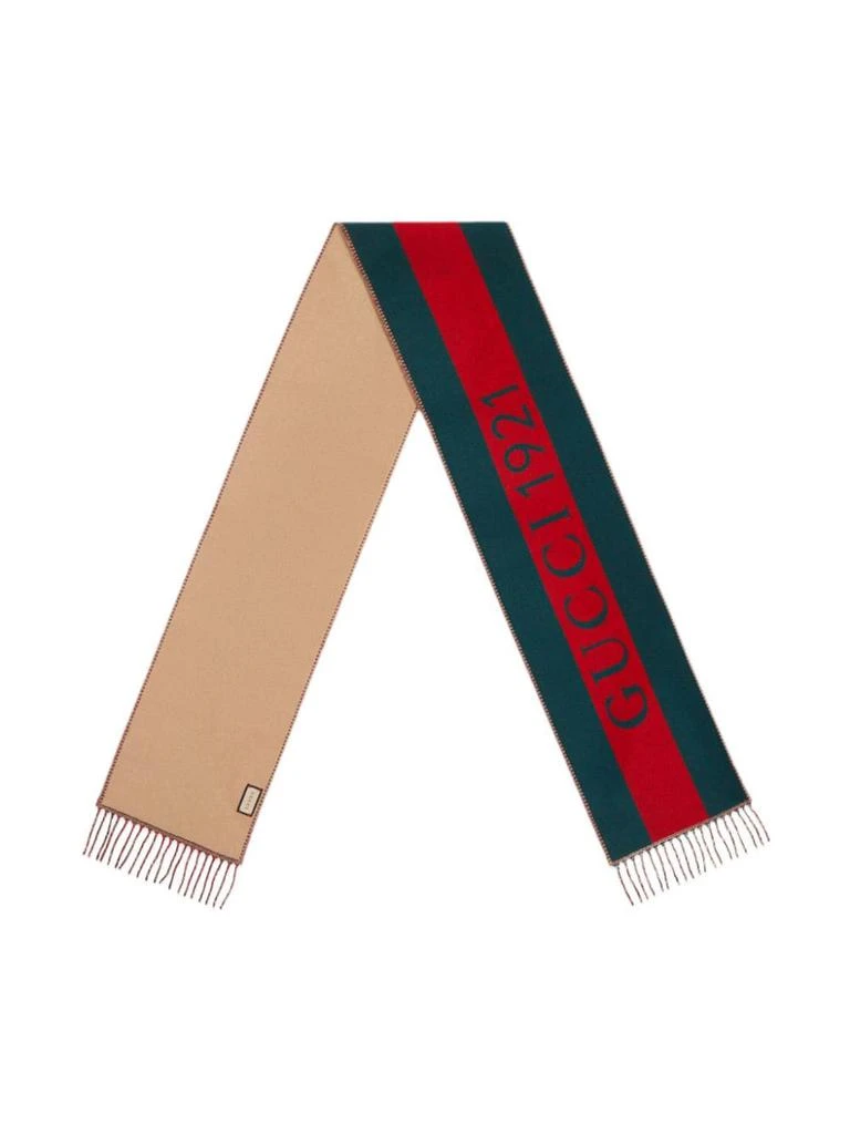 商品Gucci|GUCCI - Web Motif Wool Scarf,价格¥3585,第3张图片详细描述