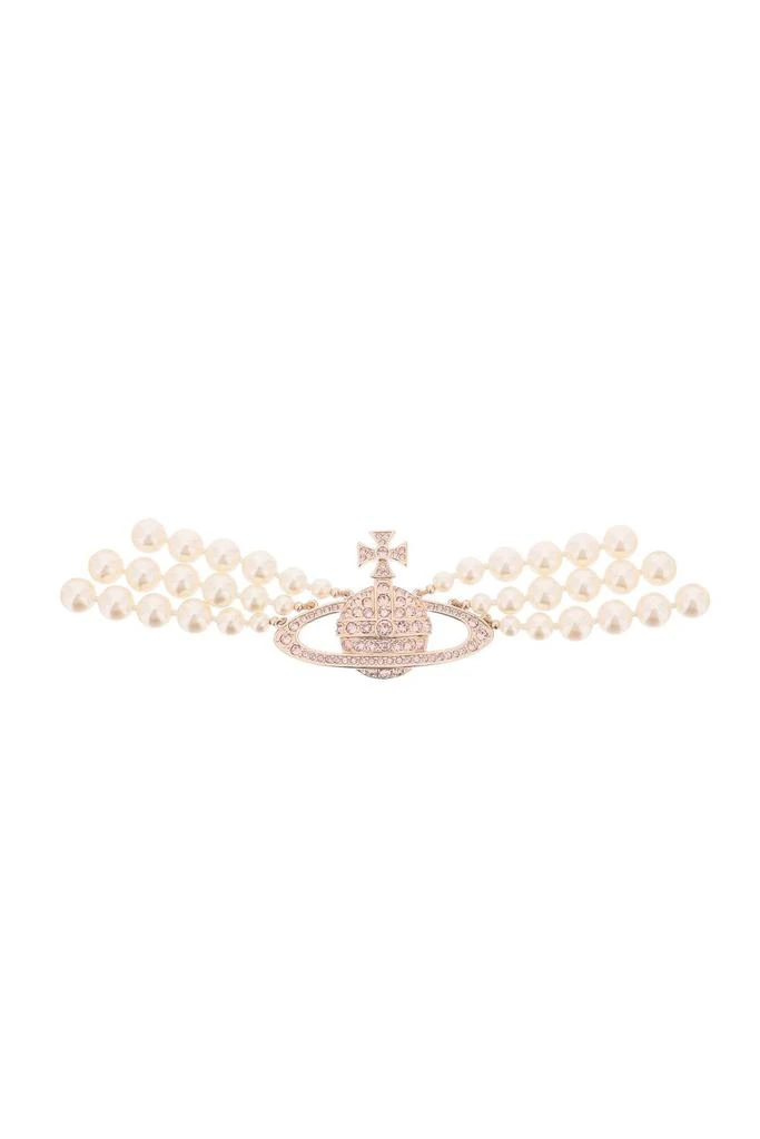 商品Vivienne Westwood|Choker Three Row Pearl Bas Relief,价格¥2113,第1张图片