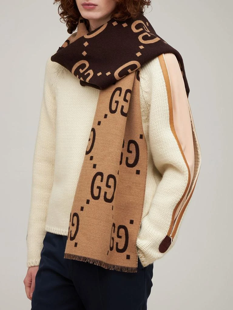 商品Gucci|Gg Wool & Silk Jacquard Scarf,价格¥4322,第1张图片详细描述