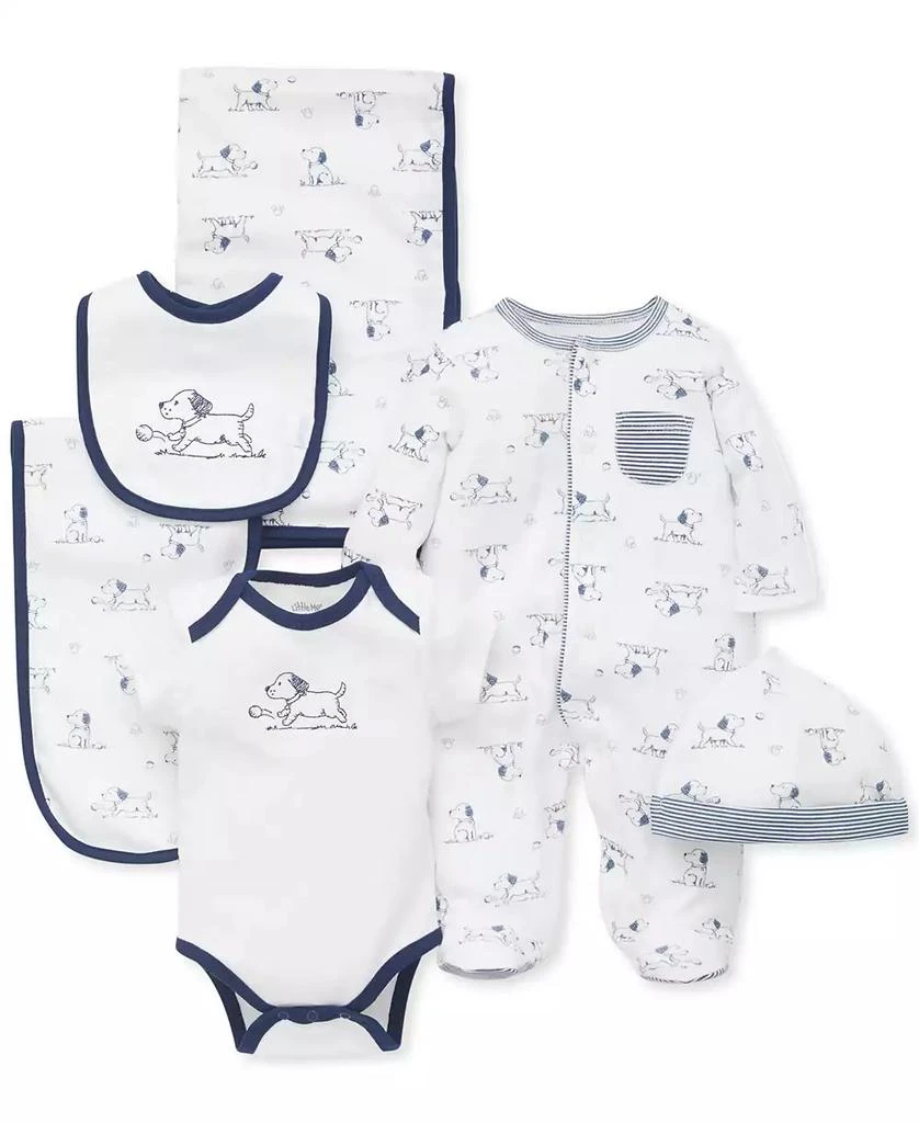 商品Little Me|Baby Boys Cotton Puppy Toile Gift Set, 6 Piece Set,价格¥375,第2张图片详细描述