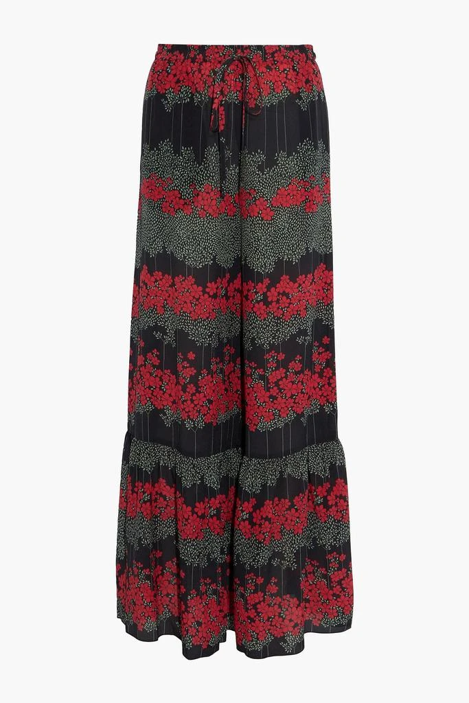 商品RED Valentino|Floral-print silk-georgette flared pants,价格¥2328,第3张图片详细描述