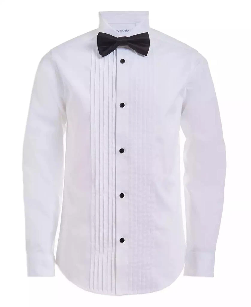 商品Calvin Klein|Big Boys Tuxedo Shirt and Bow Tie Box Set,价格¥240,第1张图片