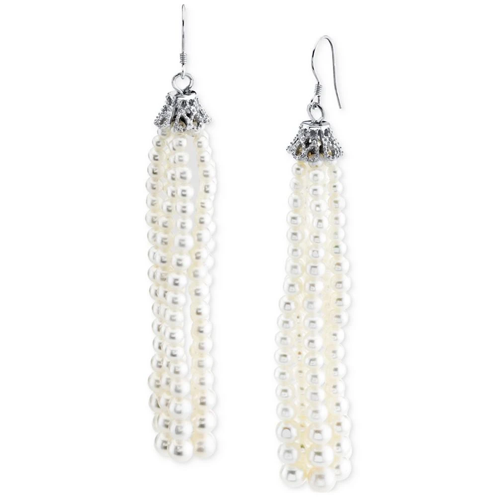 商品Macy's|Cultured Freshwater Pearl (3-6mm) Tassel Drop Earrings in Sterling Silver,价格¥2020,第2张图片详细描述