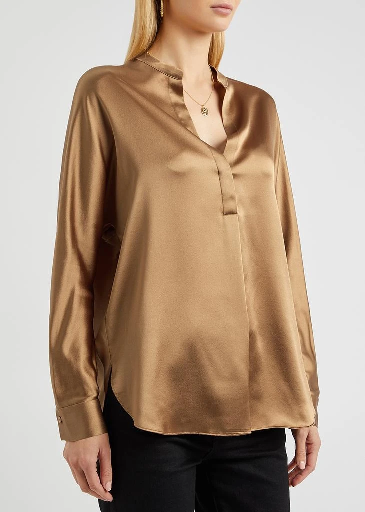 商品Vince|Brown silk-satin blouse,价格¥1232,第2张图片详细描述