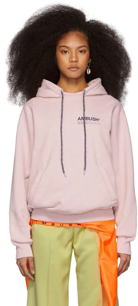 商品Ambush|SSENSE Exclusive Pink Logo Hoodie,价格¥1950,第1张图片