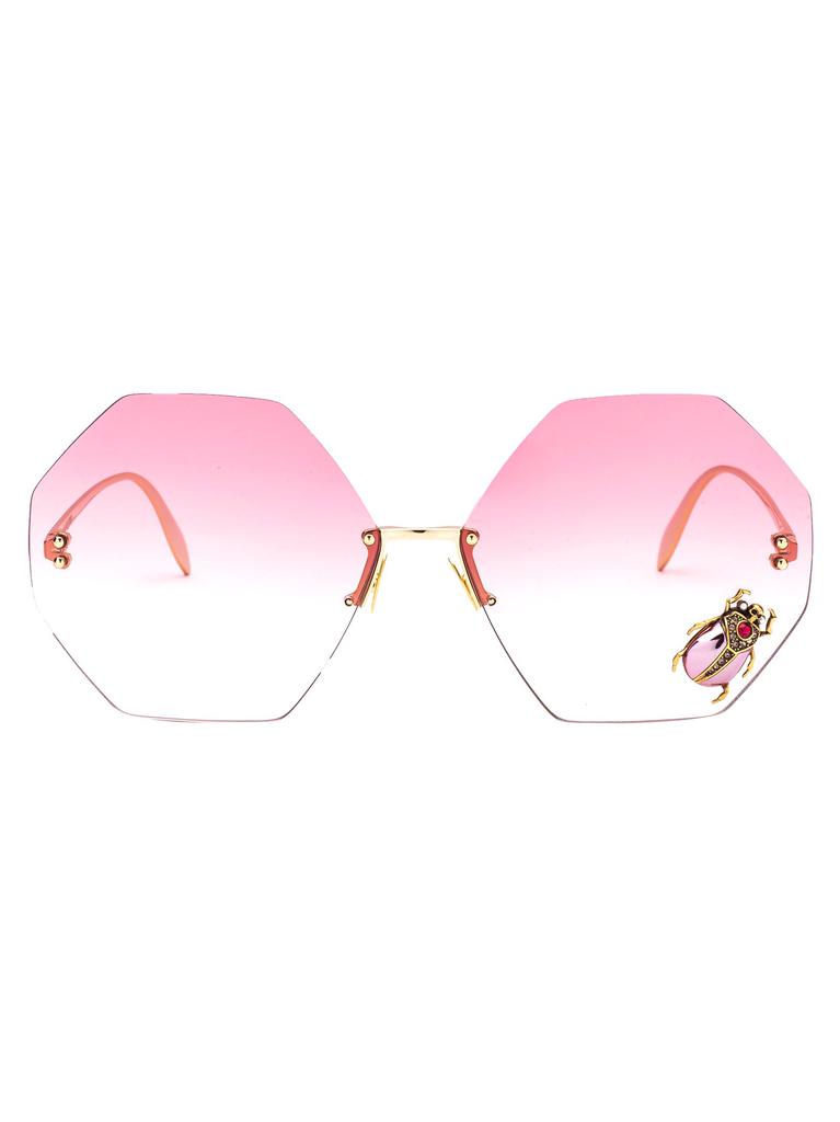 Alexander Mcqueen Womens Pink Metal Sunglasses商品第1张图片规格展示