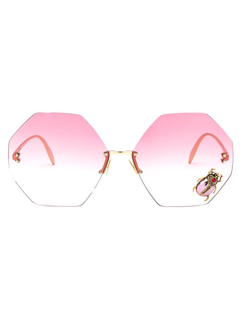 商品Alexander McQueen|Alexander Mcqueen Womens Pink Metal Sunglasses,价格¥5936,第1张图片