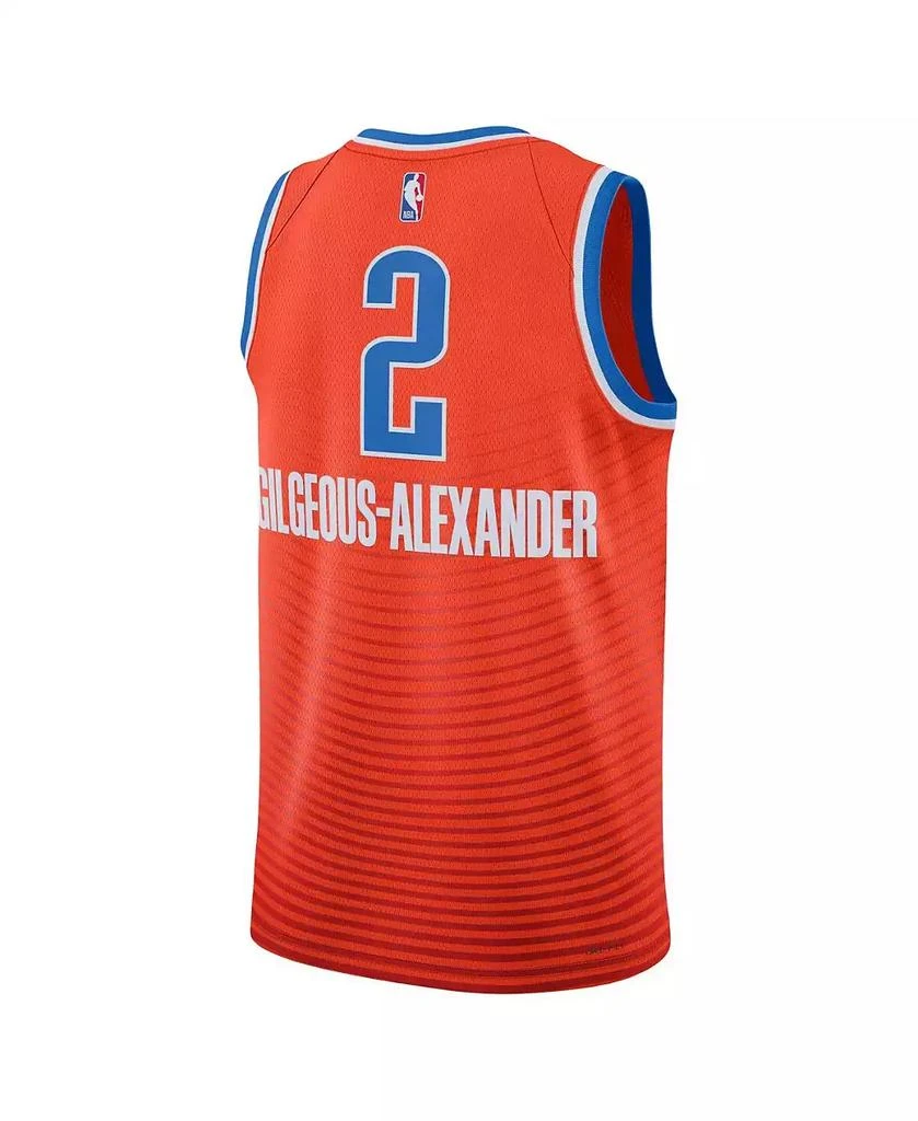 商品Jordan|Men's Shai Gilgeous-Alexander Orange Oklahoma City Thunder Statement Edition Swingman Jersey,价格¥670,第2张图片详细描述