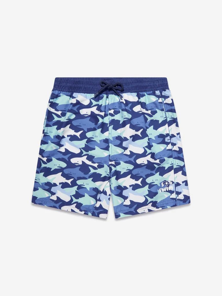 商品Soli Swim|Soli Swim Boys Shark Swim Shorts (UPF50+) in Blue,价格¥154,第1张图片