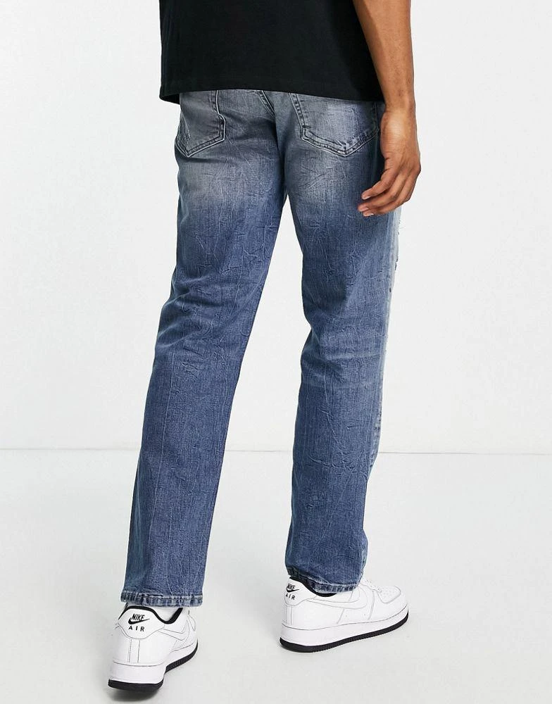 商品River Island|River Island straight jeans in blue,价格¥184,第4张图片详细描述