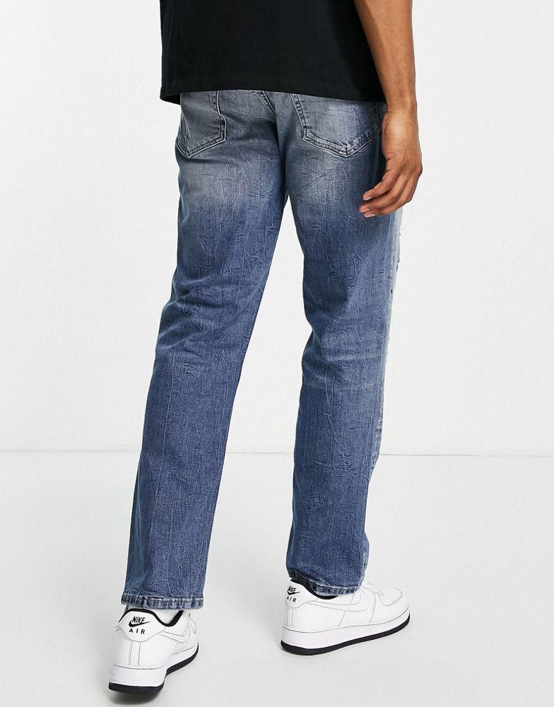 商品River Island|River Island straight jeans in blue,价格¥138,第6张图片详细描述