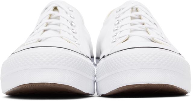 White Leather Chuck Taylor All Star Lift Low Sneakers商品第2张图片规格展示