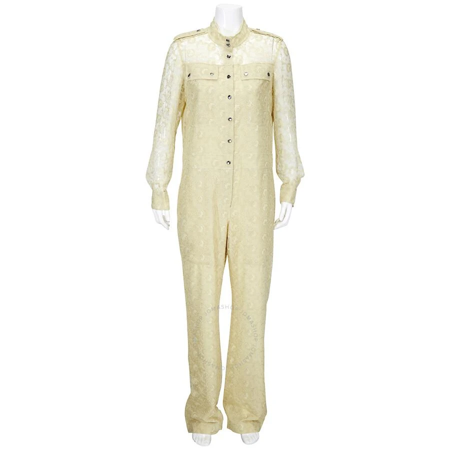 商品Burberry|Burberry Ladies Pale Yellow Floral Lace Jumpsuit, Brand Size 10 (US Size 8),价格¥8720,第1张图片