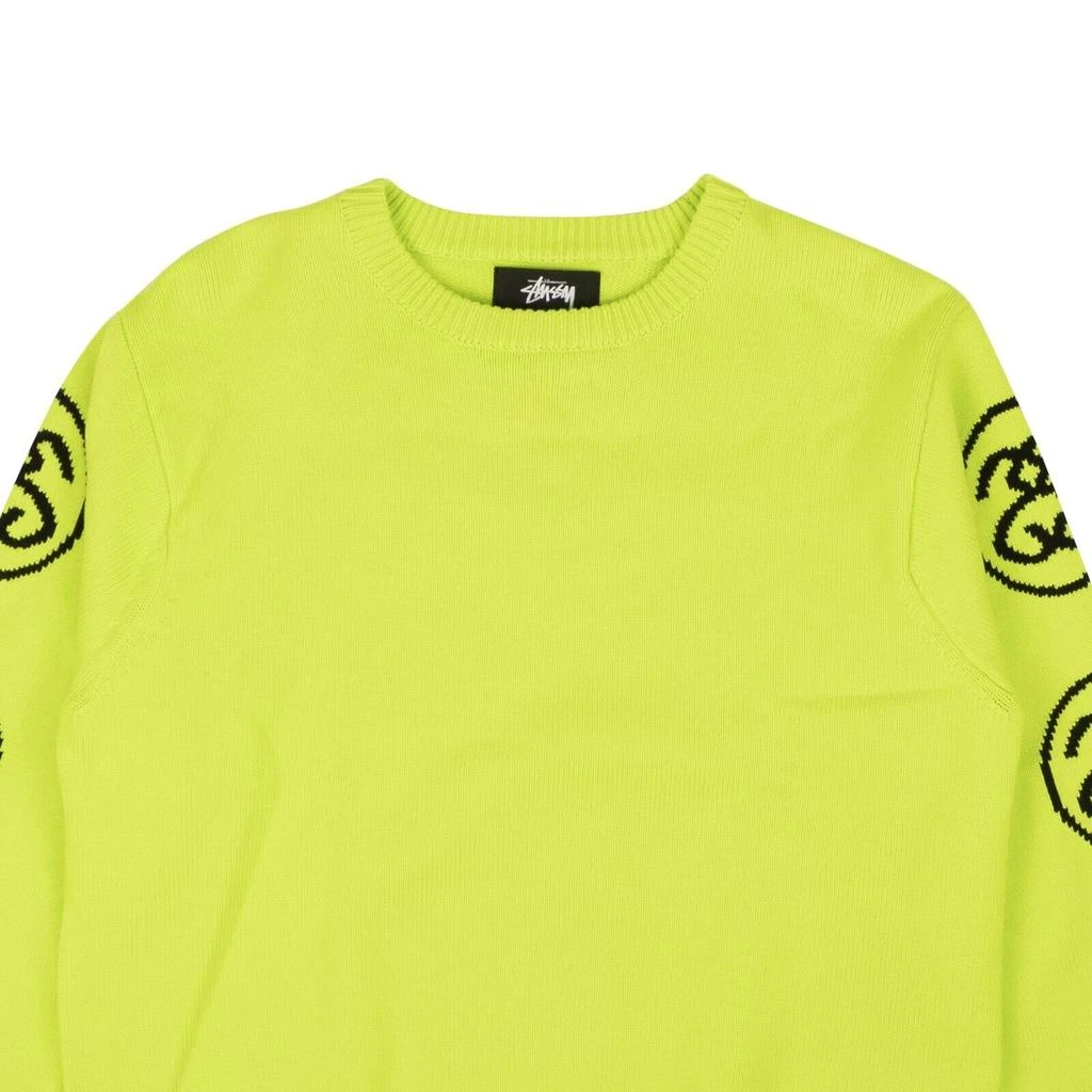 商品STUSSY|Lime Green Cotton SS-Link Crewneck Sweater,价格¥913,第3张图片详细描述