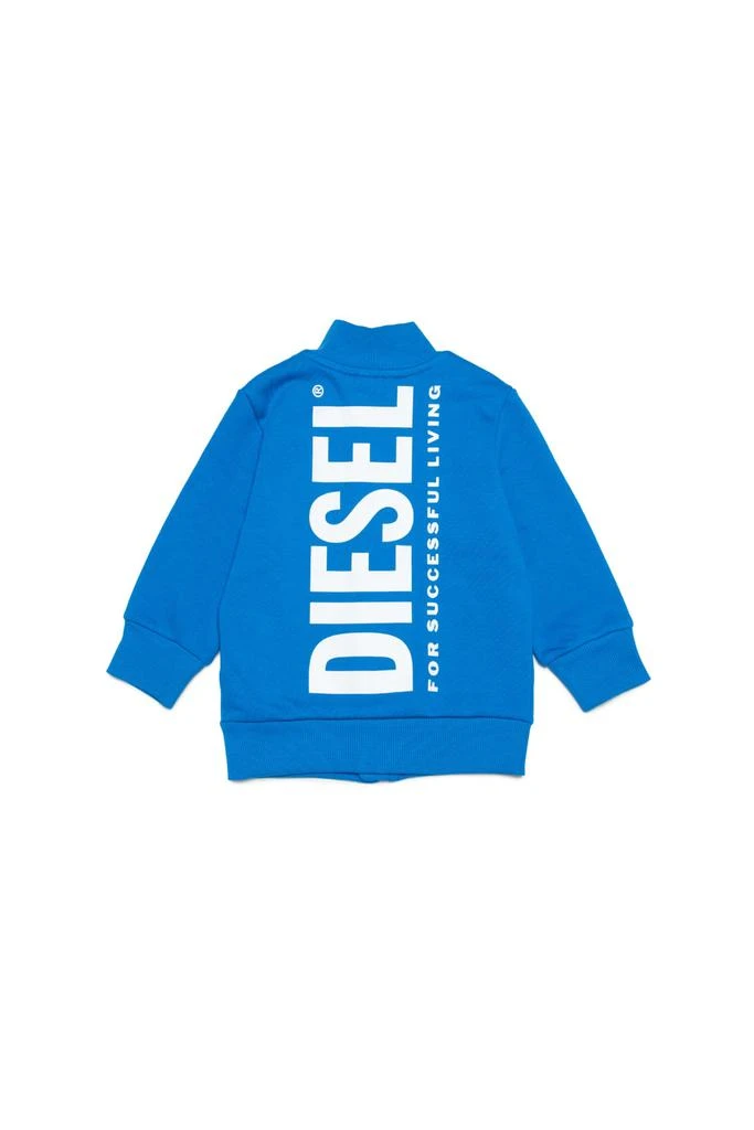 商品Diesel|Solib Sweat-shirt  Blue Cotton Sweatshirt With Zip And Extra-large Logo,价格¥578,第2张图片详细描述