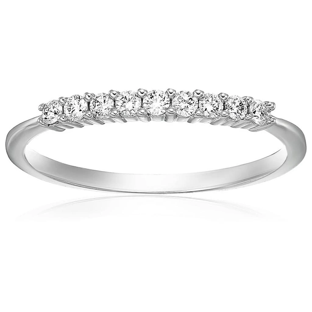 商品Vir Jewels|1/5 cttw Round Petite Diamond Wedding Band for Women in 10K White Gold 9 Stones,价格¥2081,第1张图片