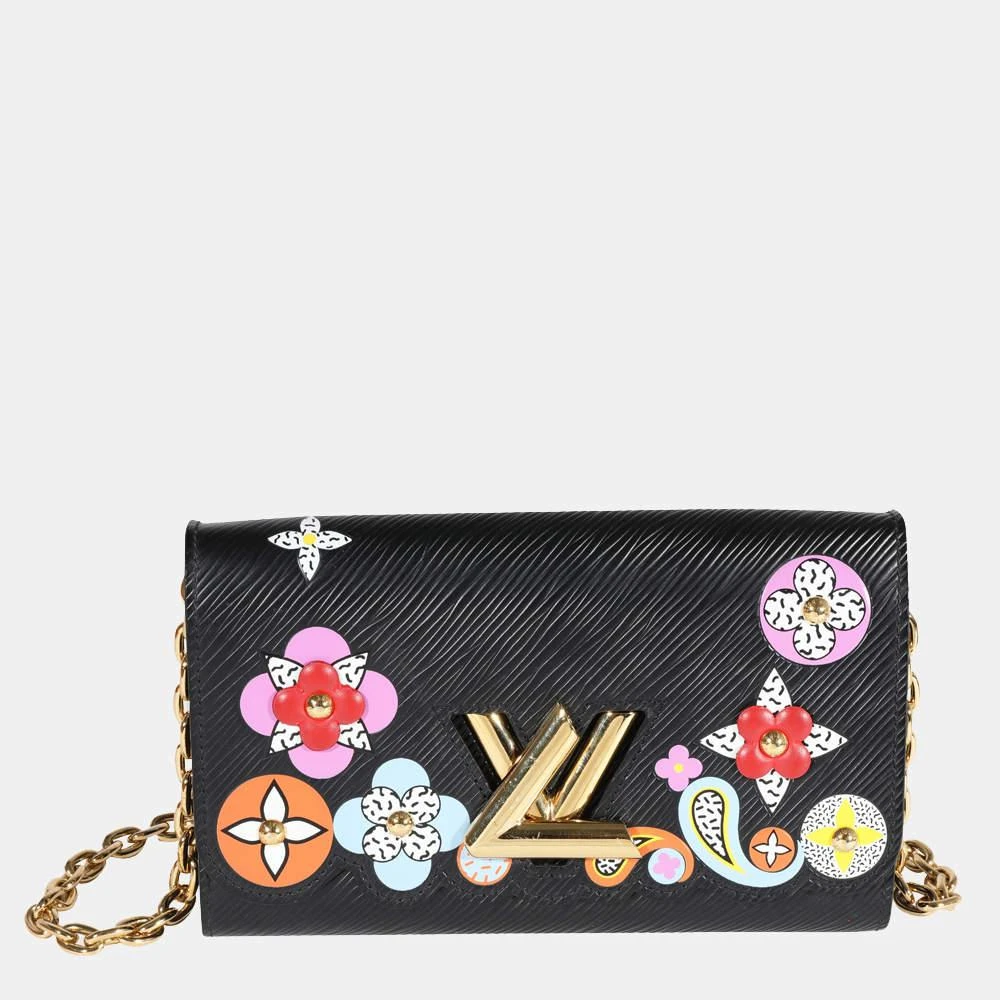 商品[二手商品] Louis Vuitton|Louis Vuitton Black Epi Leather Blooming Flowers Twist Wallet on Chain,价格¥16425,第1张图片