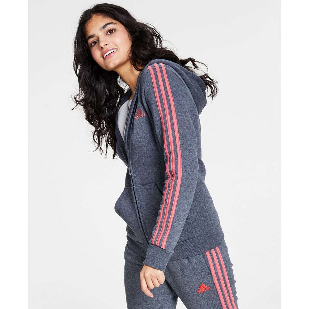 Women's 3-Stripe Cotton Fleece Full-Zip Sweatshirt商品第1张图片规格展示