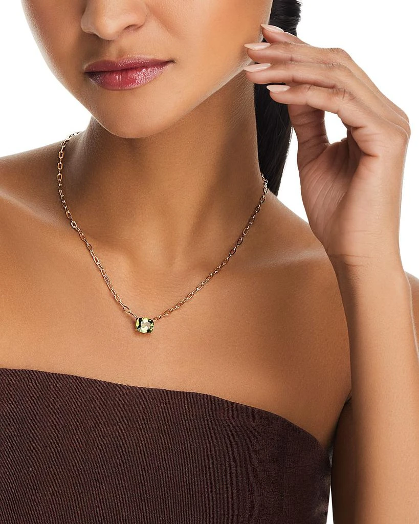 Peridot Solitaire Pendant Necklace in 14K Yellow Gold, 18" 商品