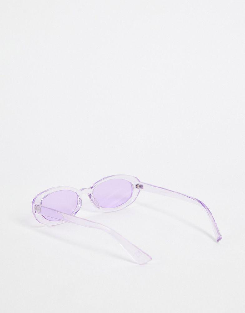 ASOS DESIGN 90's oval sunglasses in purple - PURPLE商品第2张图片规格展示