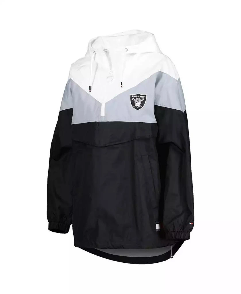 商品Tommy Hilfiger|Women's White, Silver Las Vegas Raiders Staci Half-Zip Hoodie Windbreaker Jacket,价格¥727,第4张图片详细描述