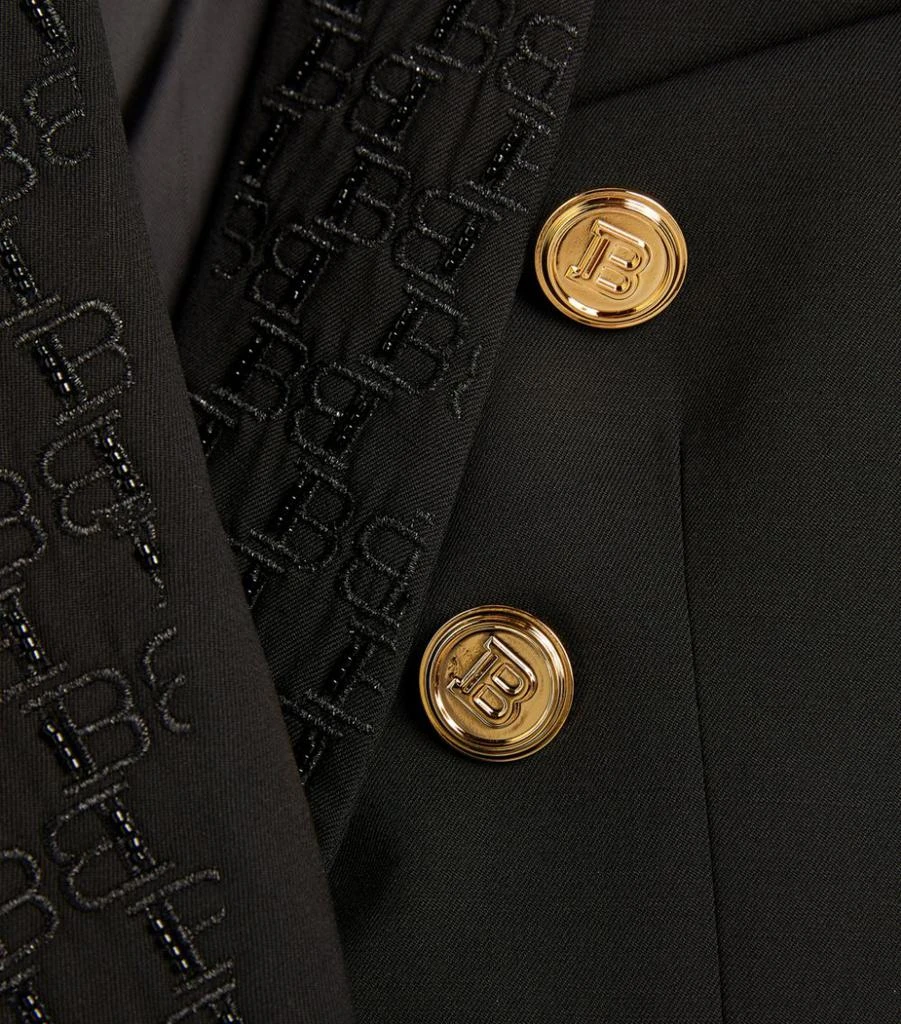 商品Balmain|Wool Logo Collar Blazer (10-14 Years),价格¥7247,第3张图片详细描述