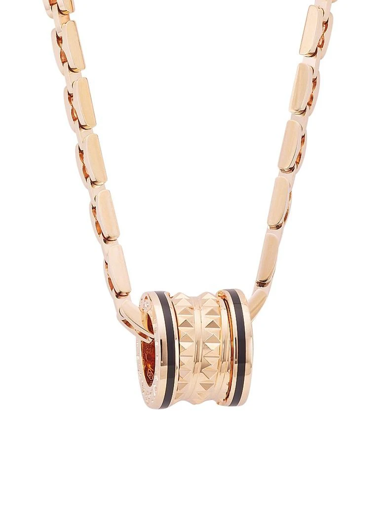 商品BVLGARI|B.zero1 Rock 18K Rose Gold & Black Ceramic Pendant Necklace,价格¥63100,第1张图片