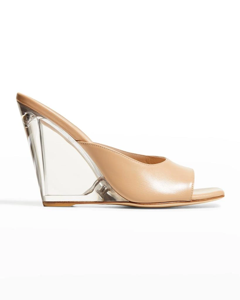 商品Stuart Weitzman|Tia Transparent Wedge Slide Sandals,价格¥3641,第1张图片