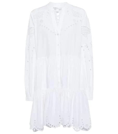 商品VERONICA BEARD|Ariana embroidered cotton minidress,价格¥4197,第1张图片