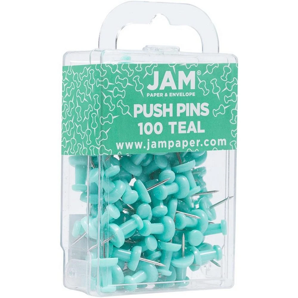 商品JAM Paper|Colorful Push Pins - Pushpins - 100 Per Pack,价格¥83,第3张图片详细描述