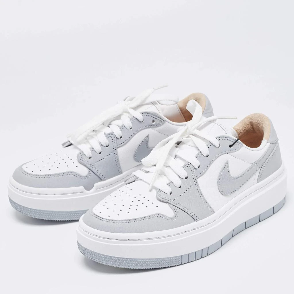 商品Jordan|Air Jordans Grey/White Leather Elevate Air Jordan 1 Low Top Sneakers Size 38,价格¥1634,第2张图片详细描述