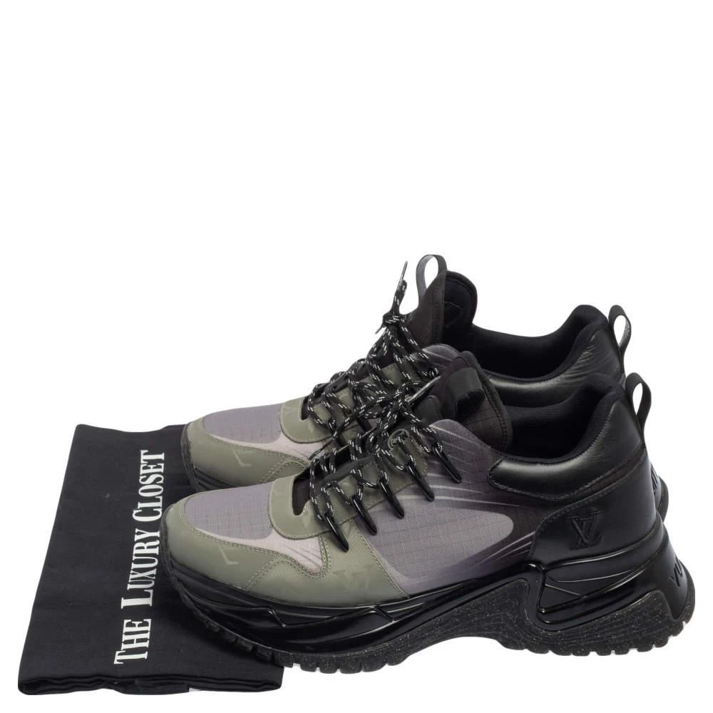 Louis Vuitton Black/Green Leather And Canvas Run Away Pulse Sneakers Size 41 商品
