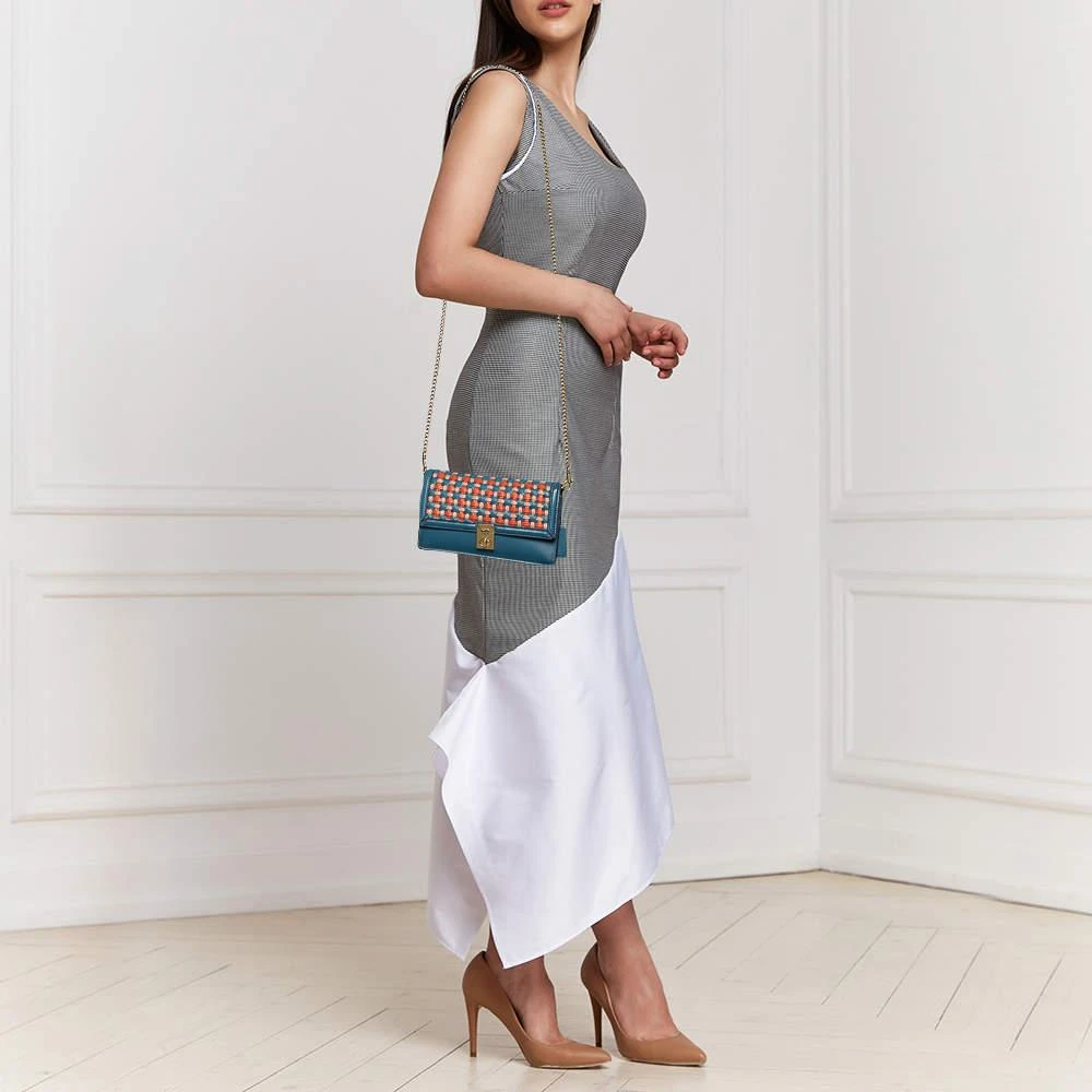 商品Coach|Coach Multicolor Woven Leather Hutton Clutch,价格¥1478,第2张图片详细描述