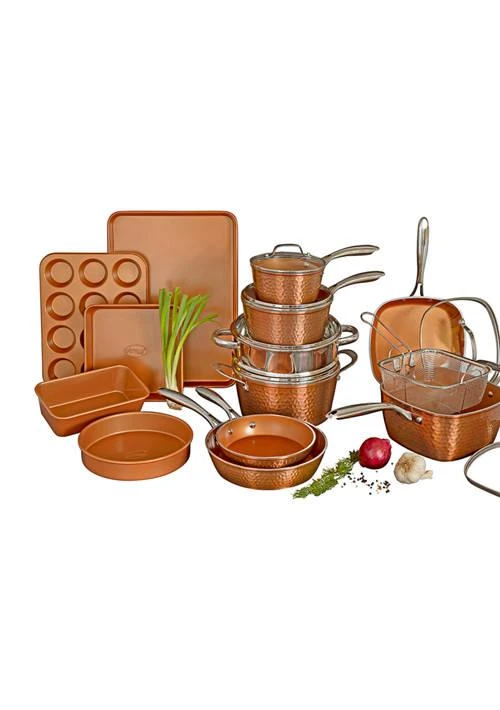 商品Gotham Steel|20 Piece Hammer Ti Ceramic Nonstick Cookware and Bakeware Set,价格¥1823,第1张图片